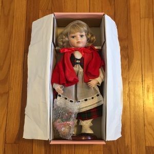 Vintage Red Riding Hood Porcelain Doll in Original Box